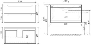 Подвесная тумба под раковину Sancos Norma 2.0 NR2.090W 90см белый глянец